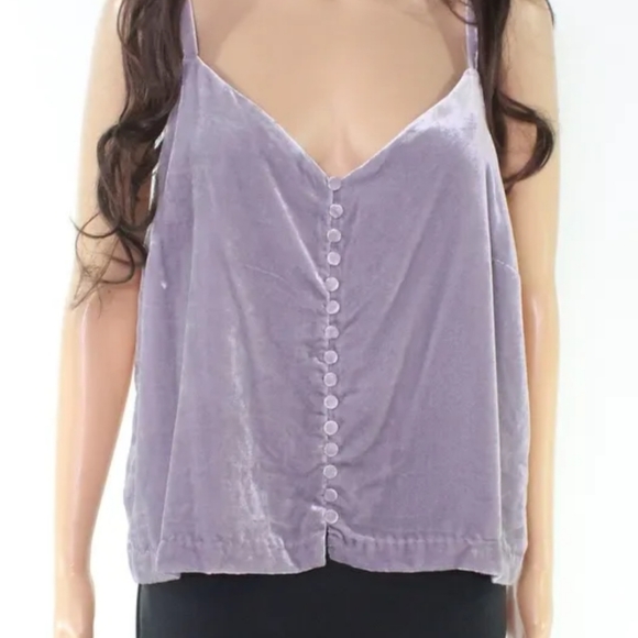 Madewell Tops - Madewell NWT v neck velvet tank top purple large